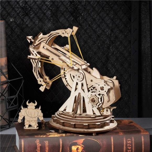 ROKR 3D Wooden Puzzles for Adults, DIY Wooden Ballista Launcher Toys Building - Picture 2 of 7